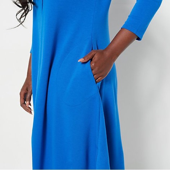 Attitudes by Renee Regular Split Front Tunic BLACK MT - Picture 3 of 9